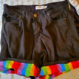 Rolled rainbow shorts